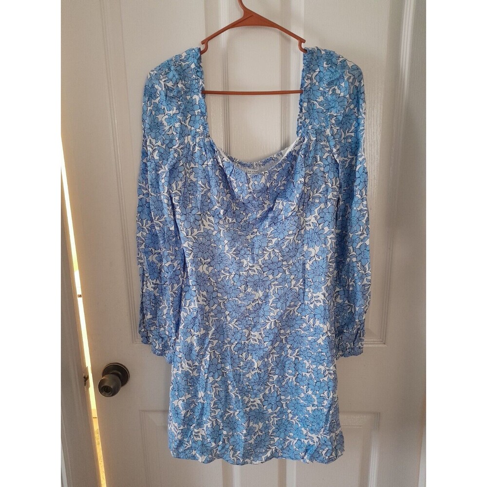 Nwt Encreme Blue Floral Dress. Size L.   B51
